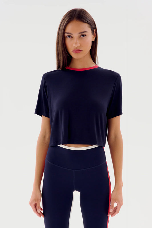 DJUNA CROP RINGER NAVY