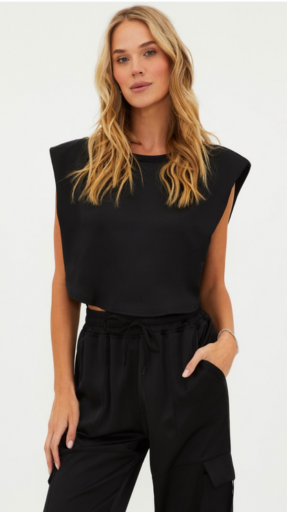 DUNES MUSCLE CROP TEE BLACK