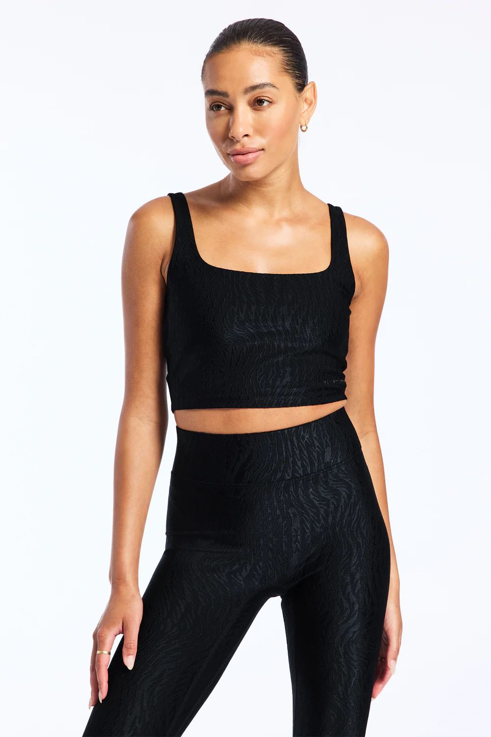 Center Stage Jacquard Top Black