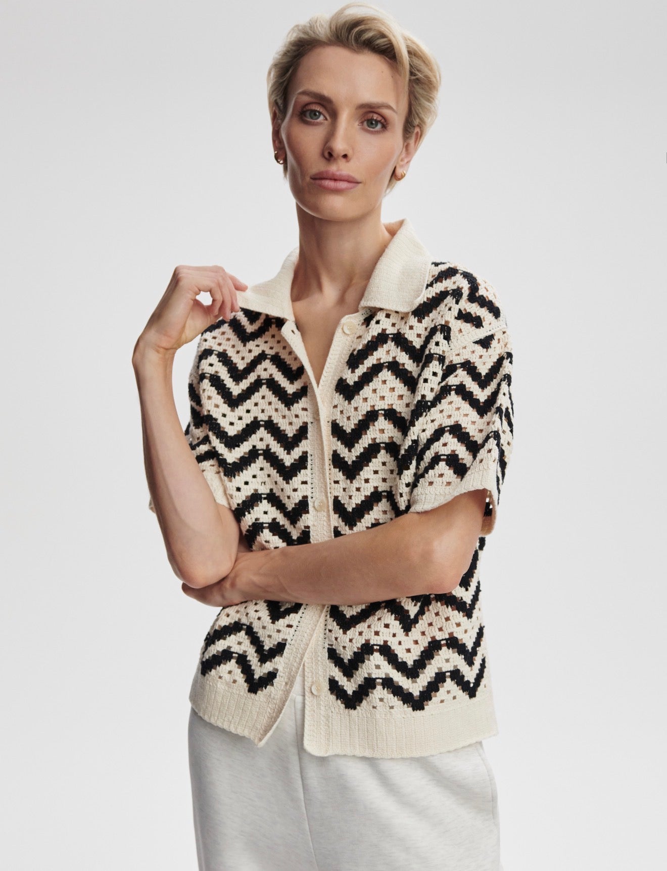 CROCHET POLO SHIRT