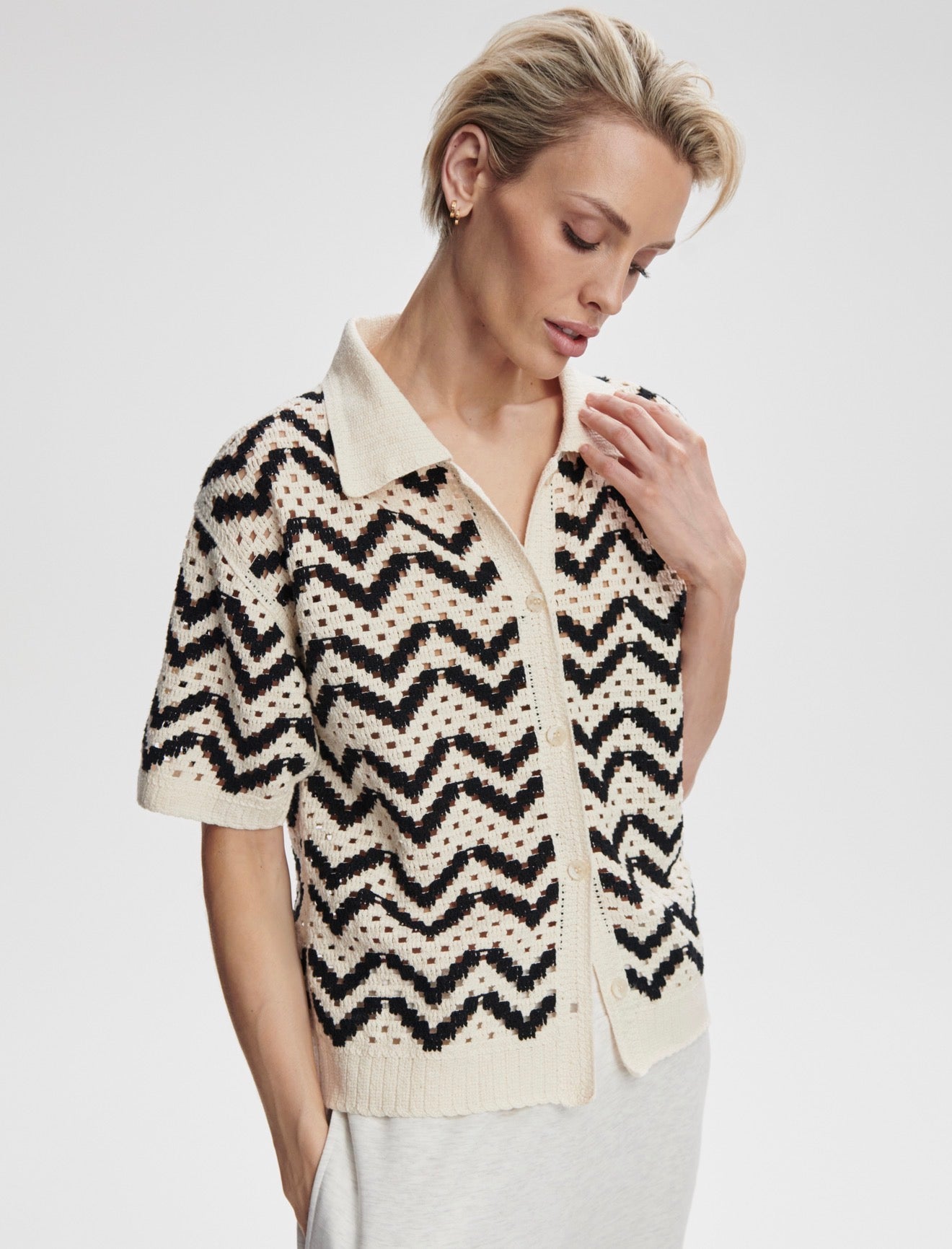 CROCHET POLO SHIRT
