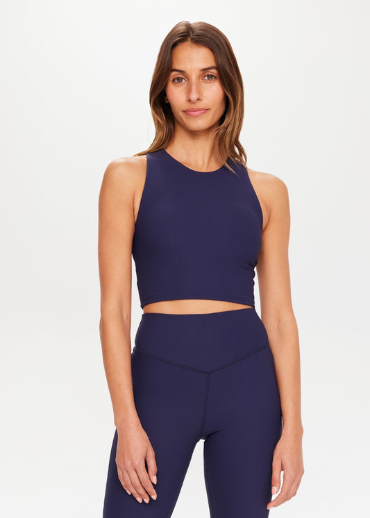 RIBBED SAMARA CROP NAVY