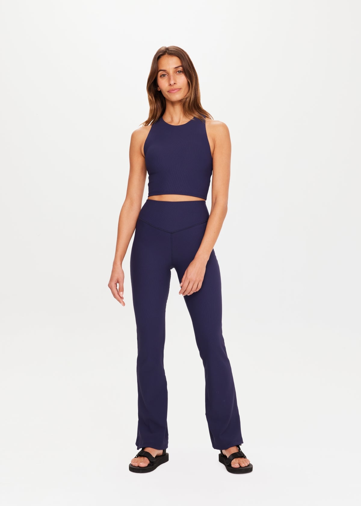 RIBBED FLORENCE FLARE NAVY