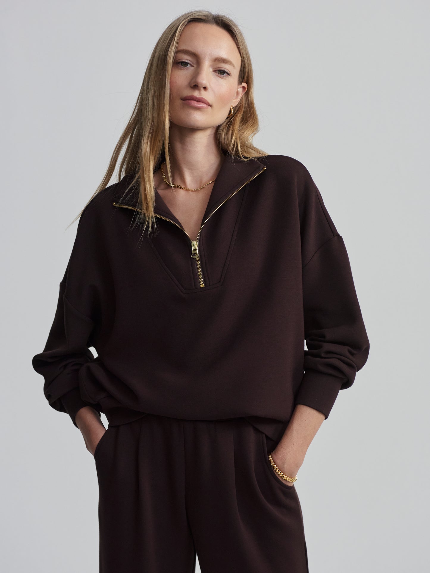 HAWLEY HALF-ZIP SWEAT COFFEE BEAN