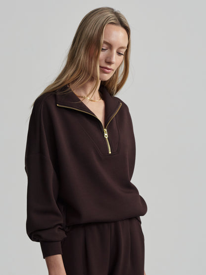 HAWLEY HALF-ZIP SWEAT COFFEE BEAN