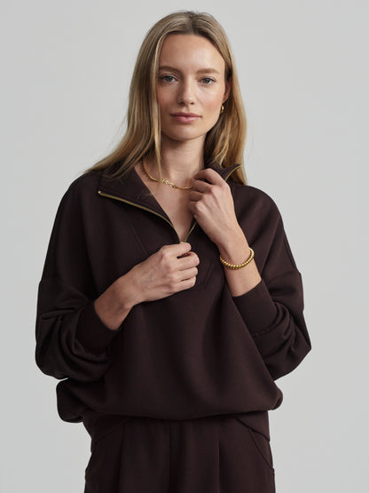 HAWLEY HALF-ZIP SWEAT COFFEE BEAN