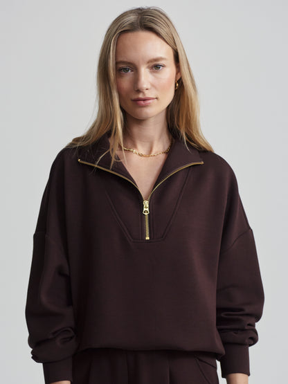 HAWLEY HALF-ZIP SWEAT COFFEE BEAN